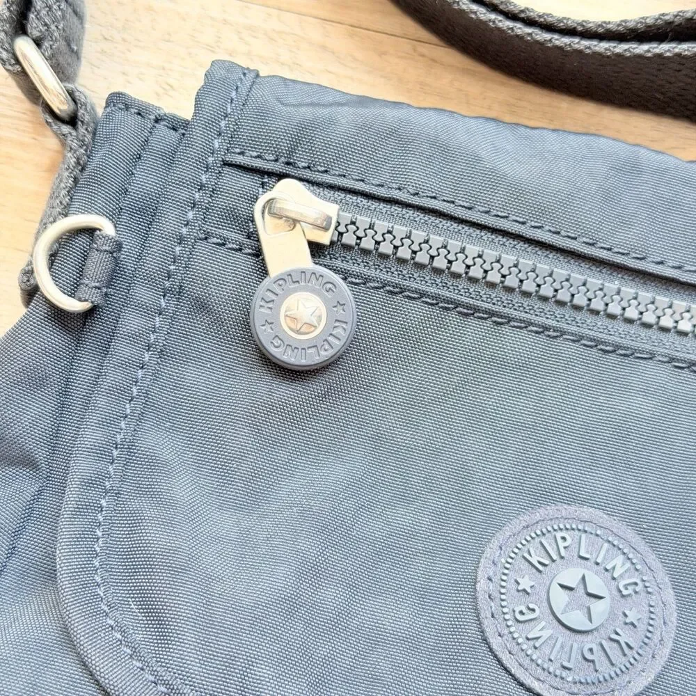 Kipling Sabian Mini Crossbody Bag Blue Nylon Travel Everyday Zip Purse